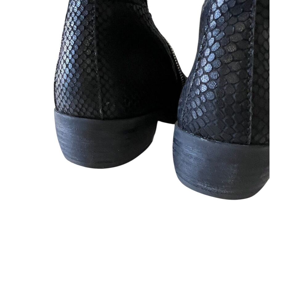 OTBT Boots Womens 8 M Yokel Shoes Black Leather Snakeskin Zipper Ankle Casual - Picture 9 of 13